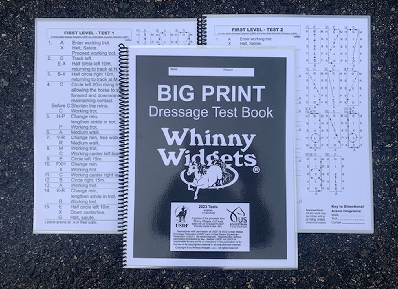 Whinny Widgets Big Print Dressage Test Book (2023-2027)