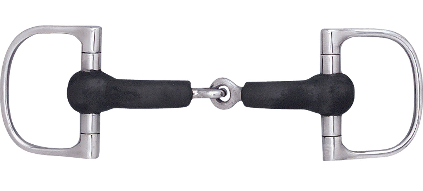 Suffolk Hard Rubber Single-Jointed Snaffle D-Ring Bit