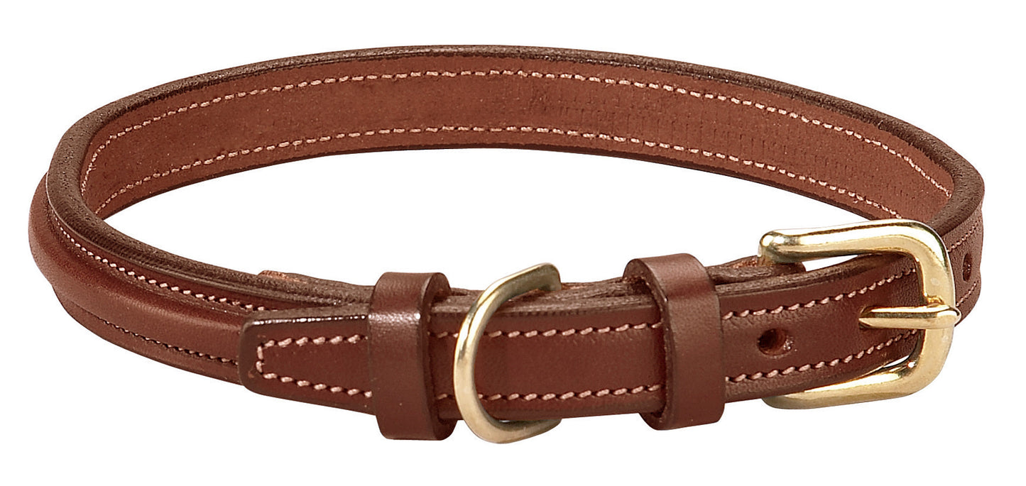 Tory Leather Narrow Square-Raised Dog Collar with Nameplate Space