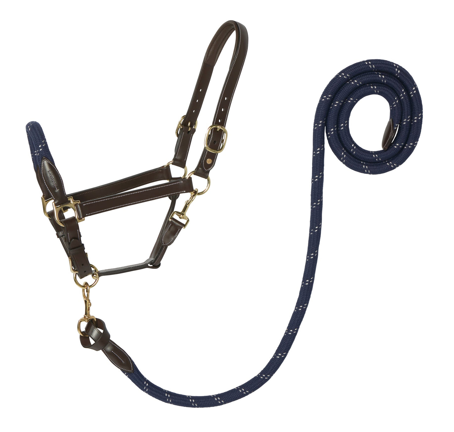 Suffolk Leather & Rope Halter with Lead