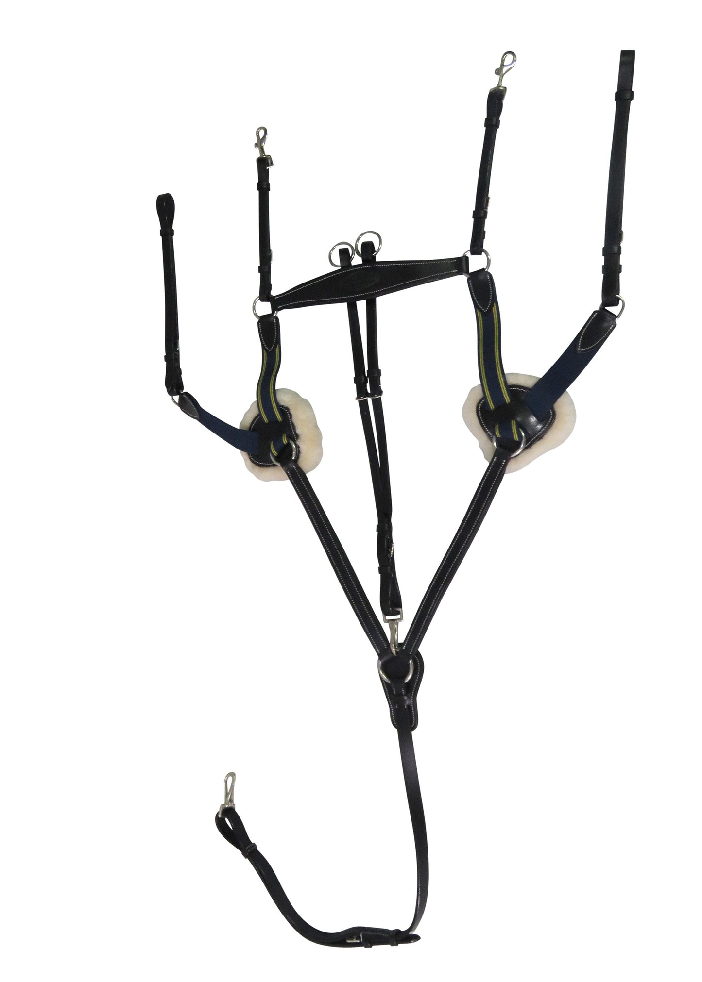 Henri de Rivel Pro 5-Point Elastic Breastplate Martingale with Running Attachment