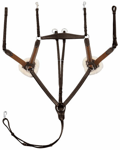 Henri de Rivel Pro 5-Point Elastic Breastplate Martingale with Running Attachment
