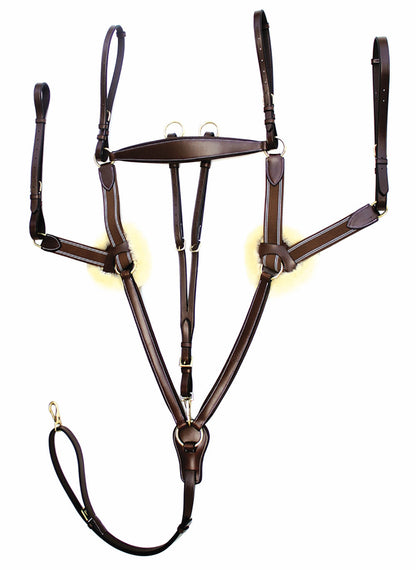 Henri de Rivel Pro 5-Point Elastic Breastplate Martingale with Running Attachment