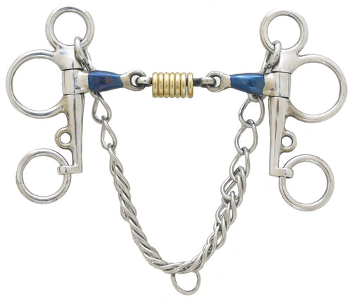 Centaur Blue Steel Double-Jointed Disc Tom Thumb Pelham Bit
