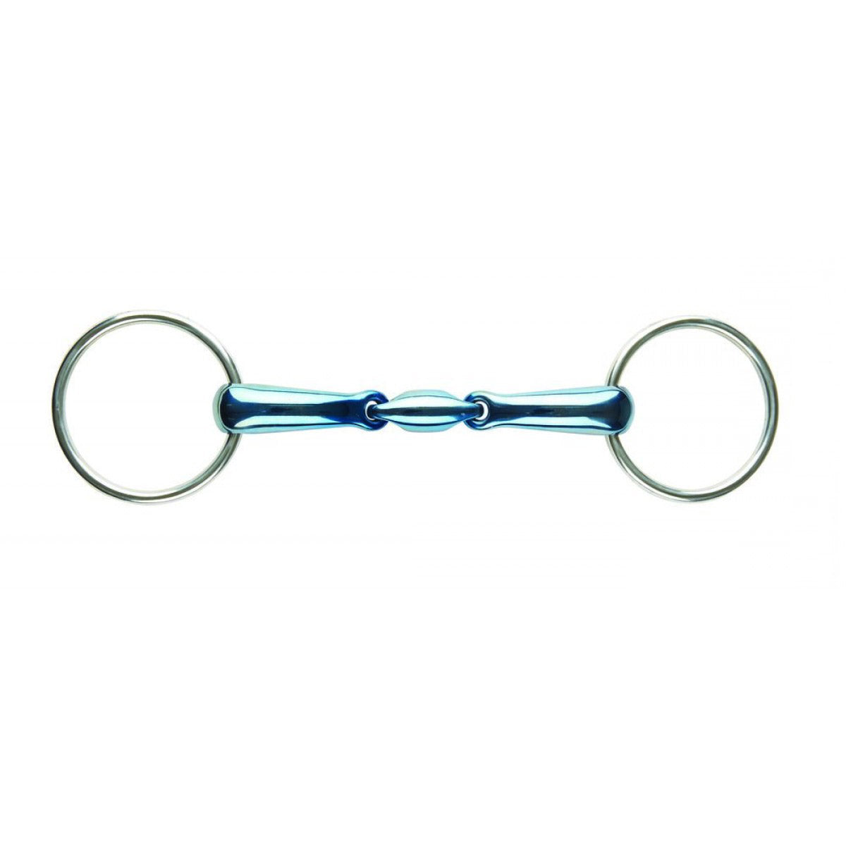 JP by Korsteel Blue Steel Oval Link Double-Jointed Loose Ring Bit