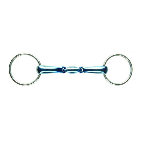 JP by Korsteel Blue Steel Oval Link Double-Jointed Loose Ring Bit
