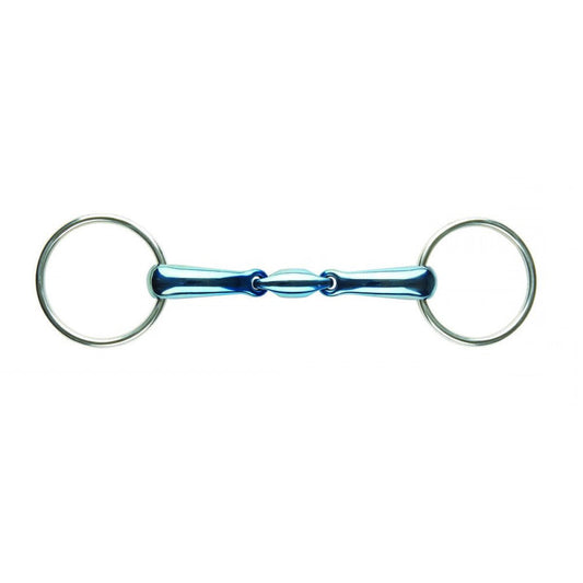 JP by Korsteel Blue Steel Oval Link Double-Jointed Loose Ring Bit