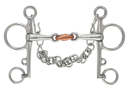 Shires Double-Jointed Pelham Bit with Copper Lozenge