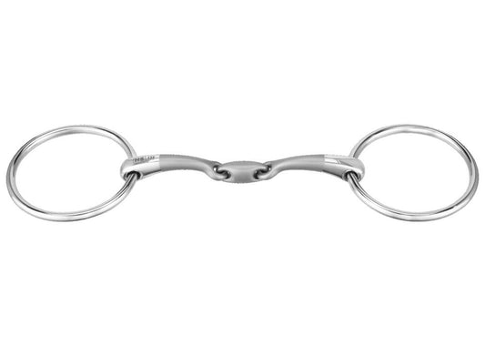 Herm Sprenger Satinox Double-Jointed Loose Ring Snaffle Bit with 14mm Mouth/70mm Rings