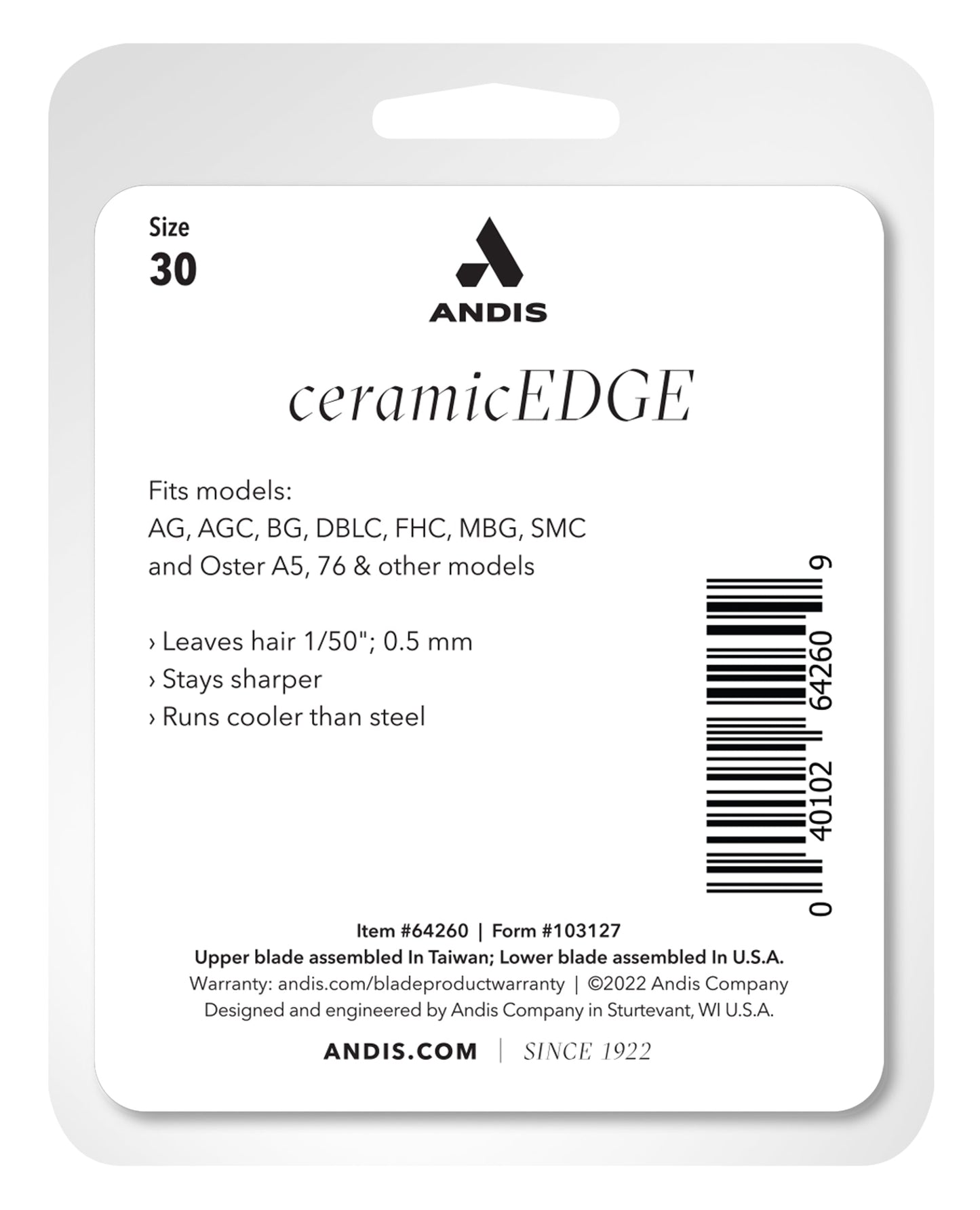 Andis CeramicEdge Detachable Replacement Blade Size 30