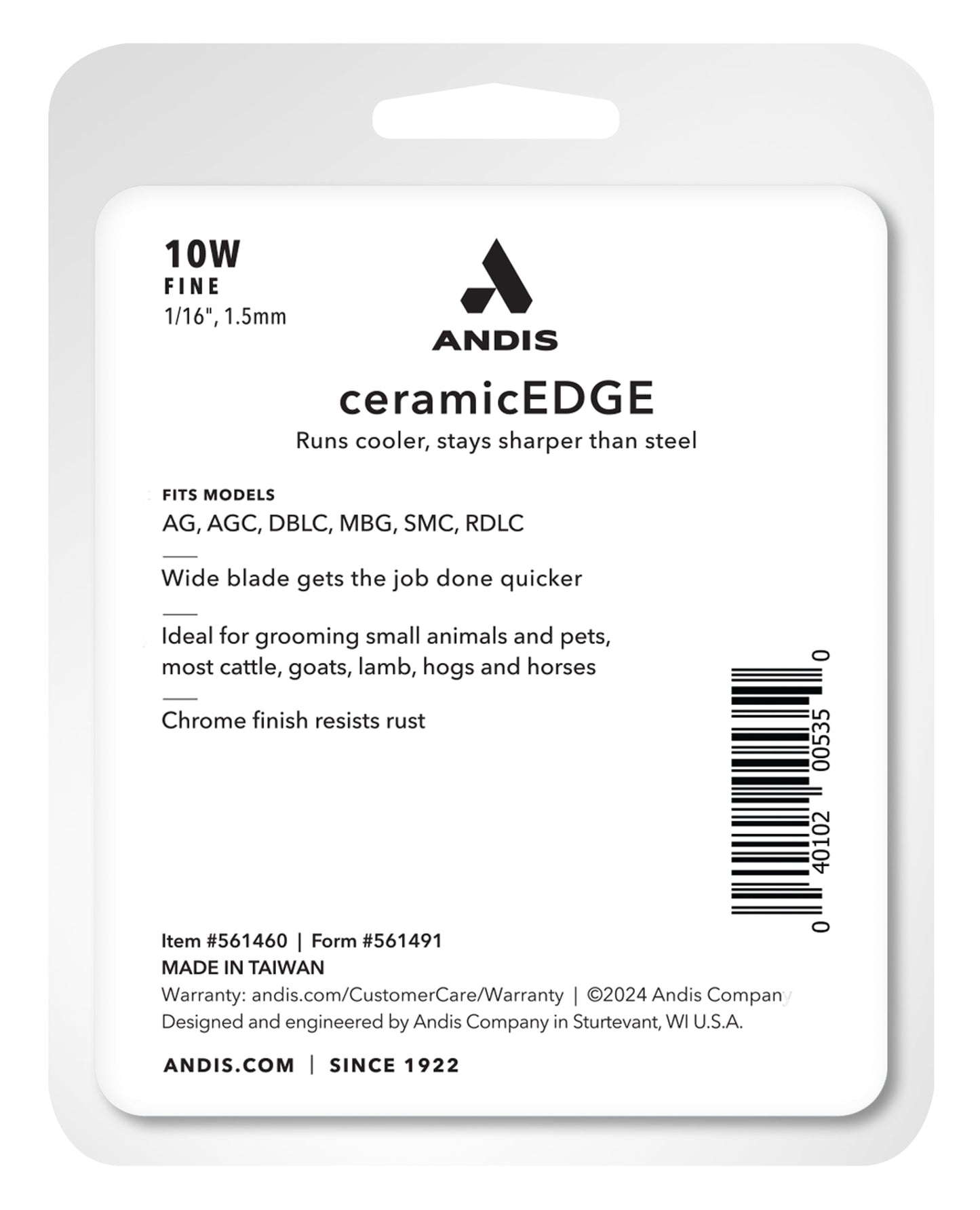 Andis ceramicEDGE WIDE Detachable Replacement Blade Size 10W