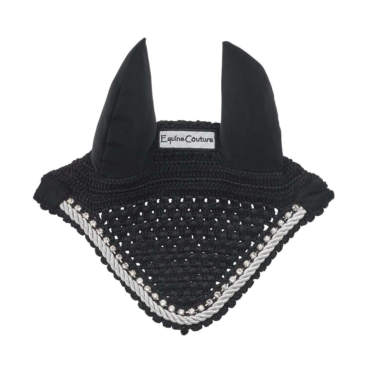 Equine Couture Fly Bonnet with Piping and Crystals