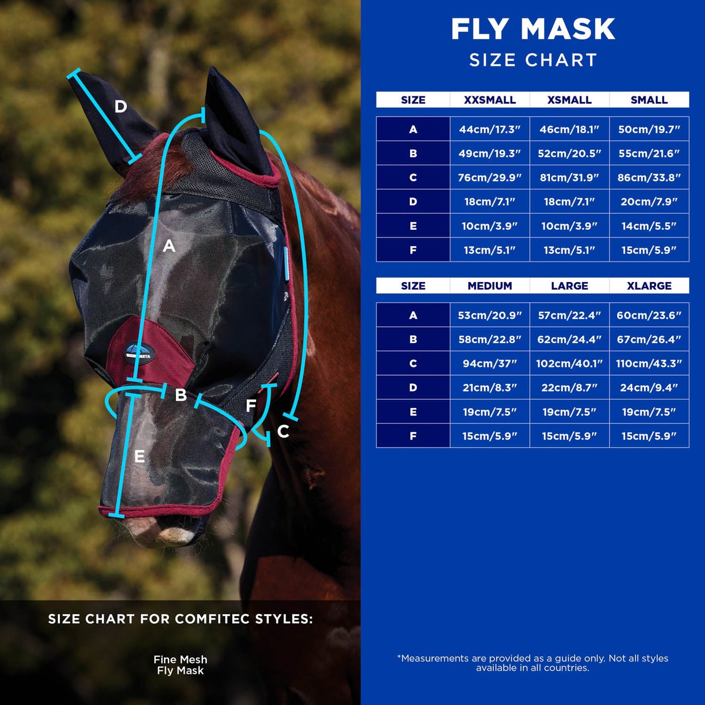 WeatherBeeta ComFiTec Fine Mesh Fly Mask