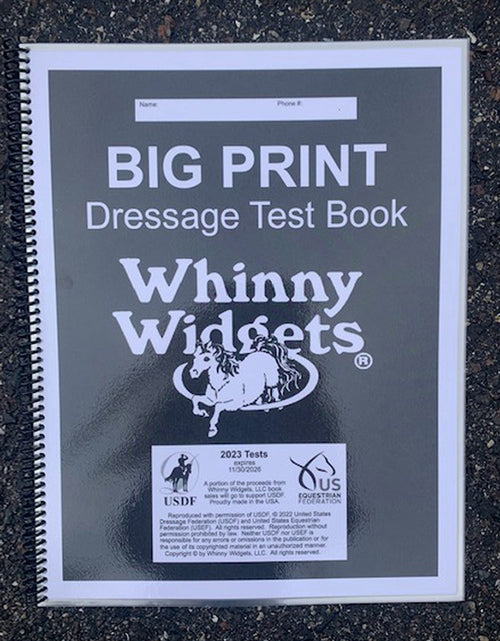 Whinny Widgets Big Print Dressage Test Book (2023-2027)