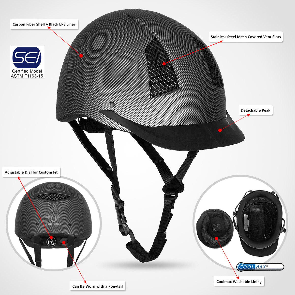 TU? Starter Carbon Fiber Print Helmet