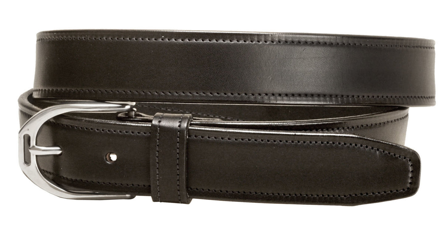 Tory Leather 1 1/4" Stainless Steel Stirrup Buckle Belt