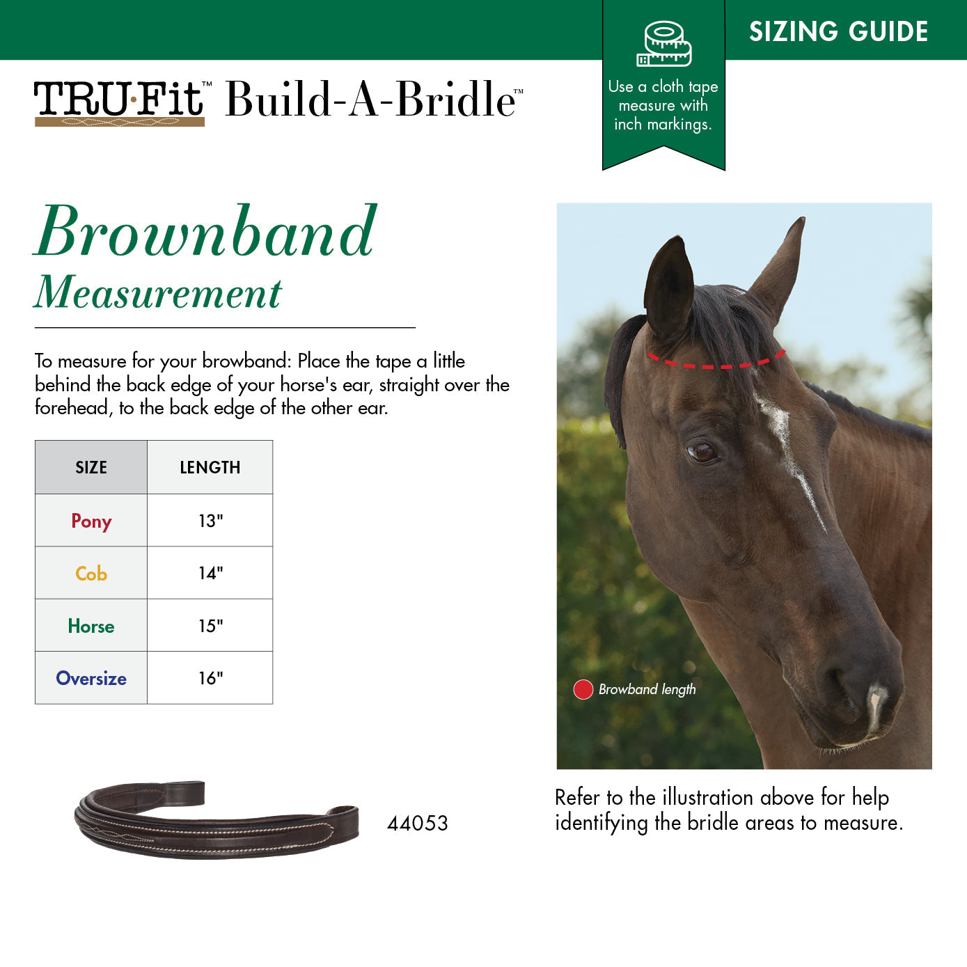 TRU-Fit Build-A-Bridle Fancy-Stitched Browband