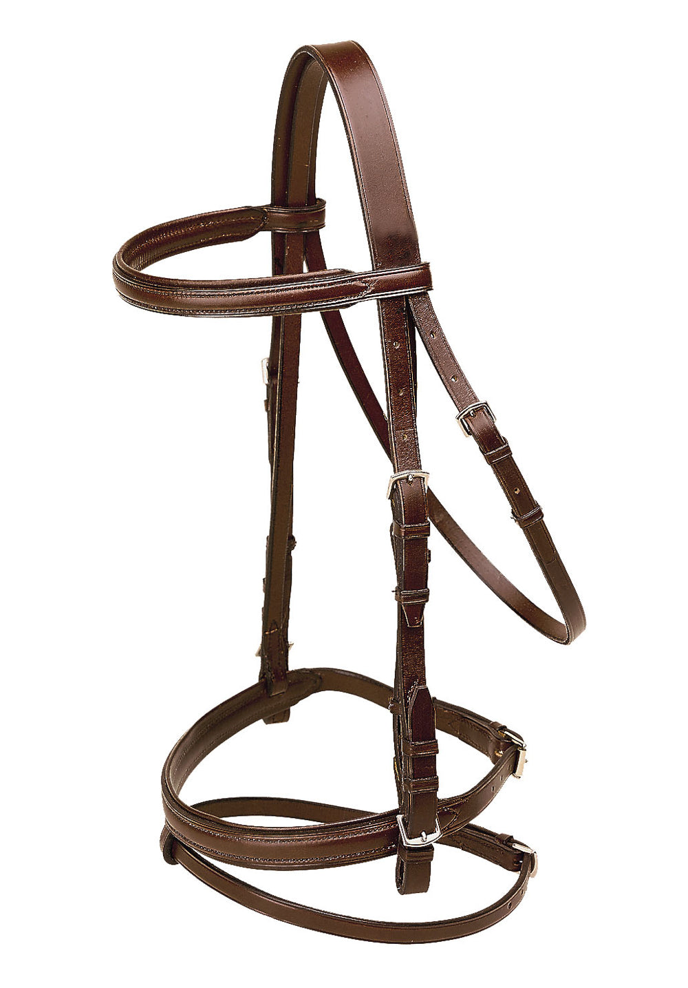 Tory Leather Company Deluxe Padded Dressage Bridle with Buckle Bit Ends