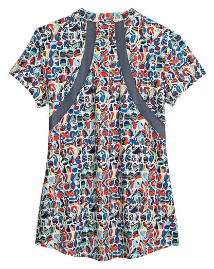 Noble Equestrian Ladies’ Erin Mandarin Short Sleeve Print Top