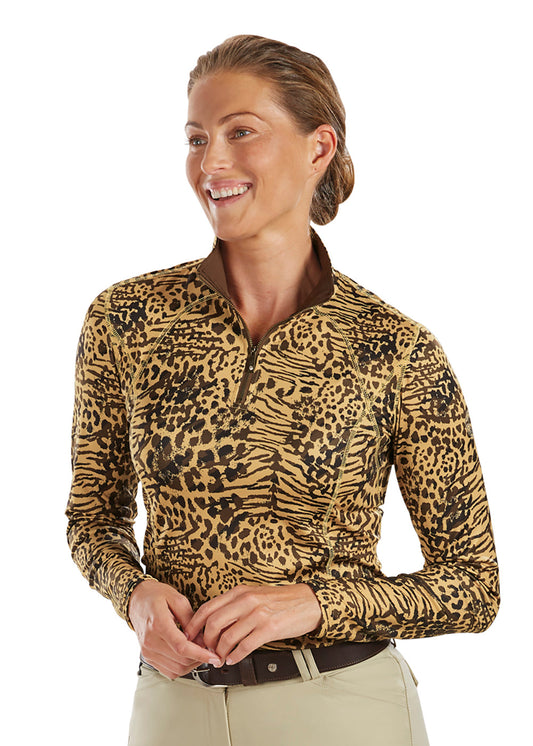 DS Ladies’ Meredith Print Quarter-Zip Shirt