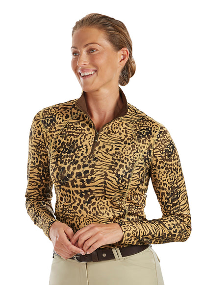 Ladies’ Meredith Print Quarter-Zip Shirt