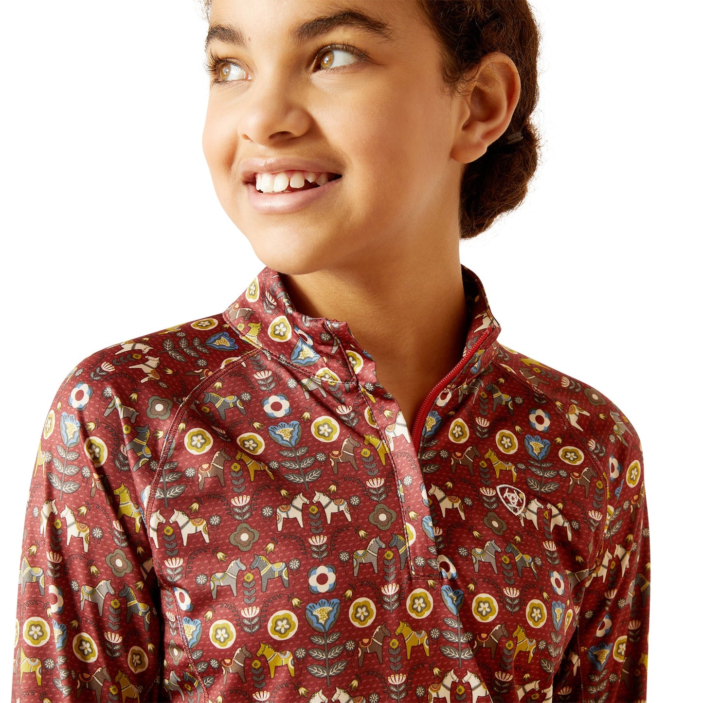 Ariat Kids’ Lowell Quarter-Zip Print Base Layer 2.0
