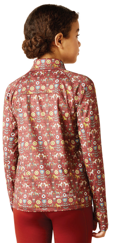Ariat Kids’ Lowell Quarter-Zip Print Base Layer 2.0