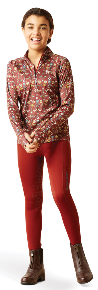 Ariat Kids’ Lowell Quarter-Zip Print Base Layer 2.0