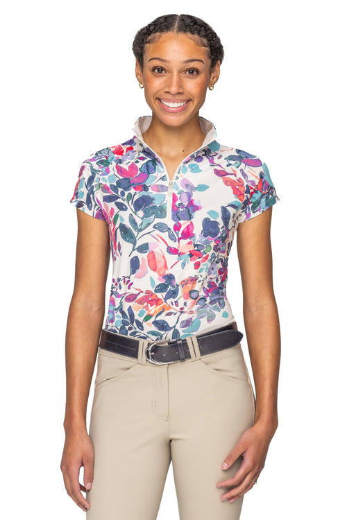 Kastel Denmark Ladies’ Quarter-Zip Cap Sleeve Shirt "Saige"