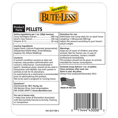 Absorbine Bute-Less Comfort & Recovery Supplement Pellets, 5 Pounds