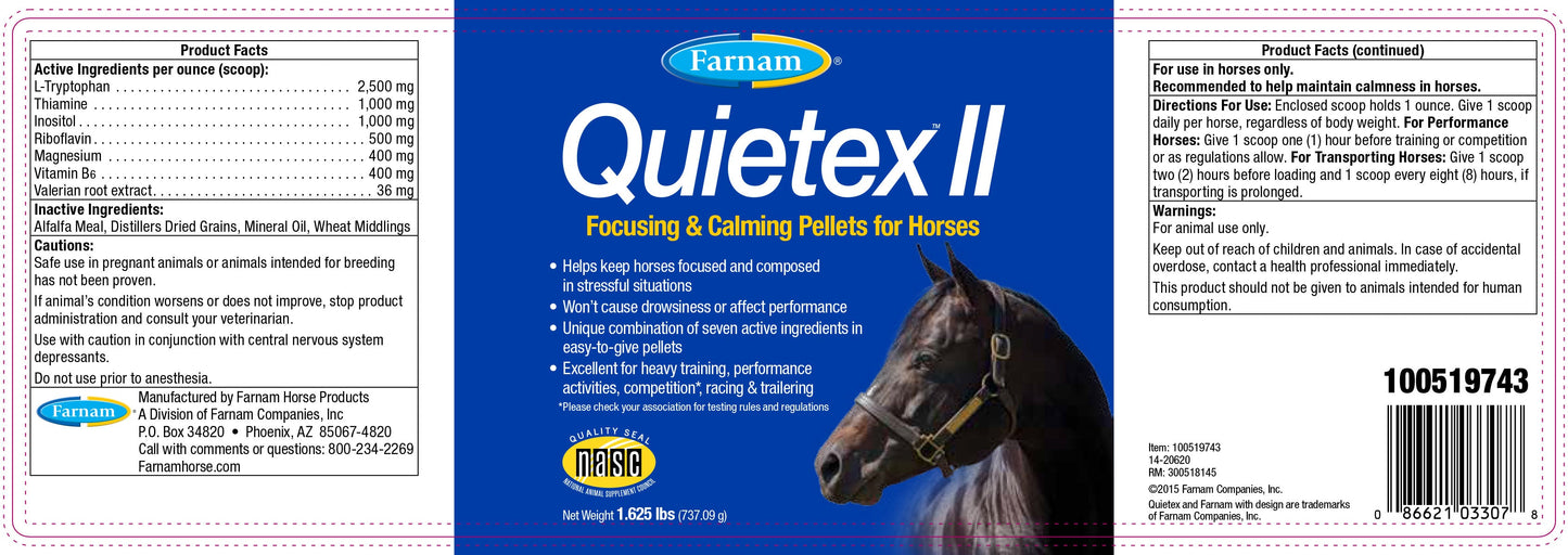 Farnam Quietex II Focusing & Calming Pellets 1.625 lb