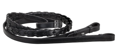 Tory Leather Company 5/8" x 48" Pony Laced Reins with Hook Stud Bit Ends