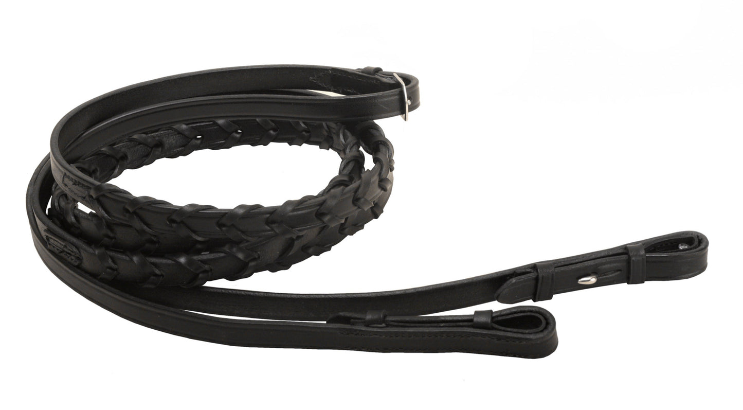 Tory Leather Company 5/8" x 72" Laced Reins with Hook Stud Ends