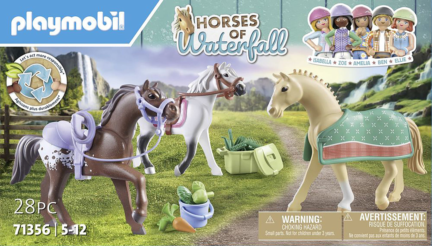 Playmobil Three Horses Set with Accessories