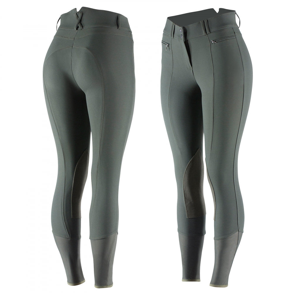 Horze Ladies’ Angelina Synthetic Leather Knee-Patch Breech
