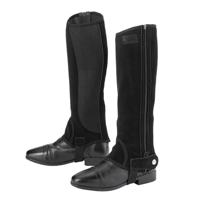 Riding Sport Adults’ Synthetic Suede Half Chaps with Silicone Grip Patches