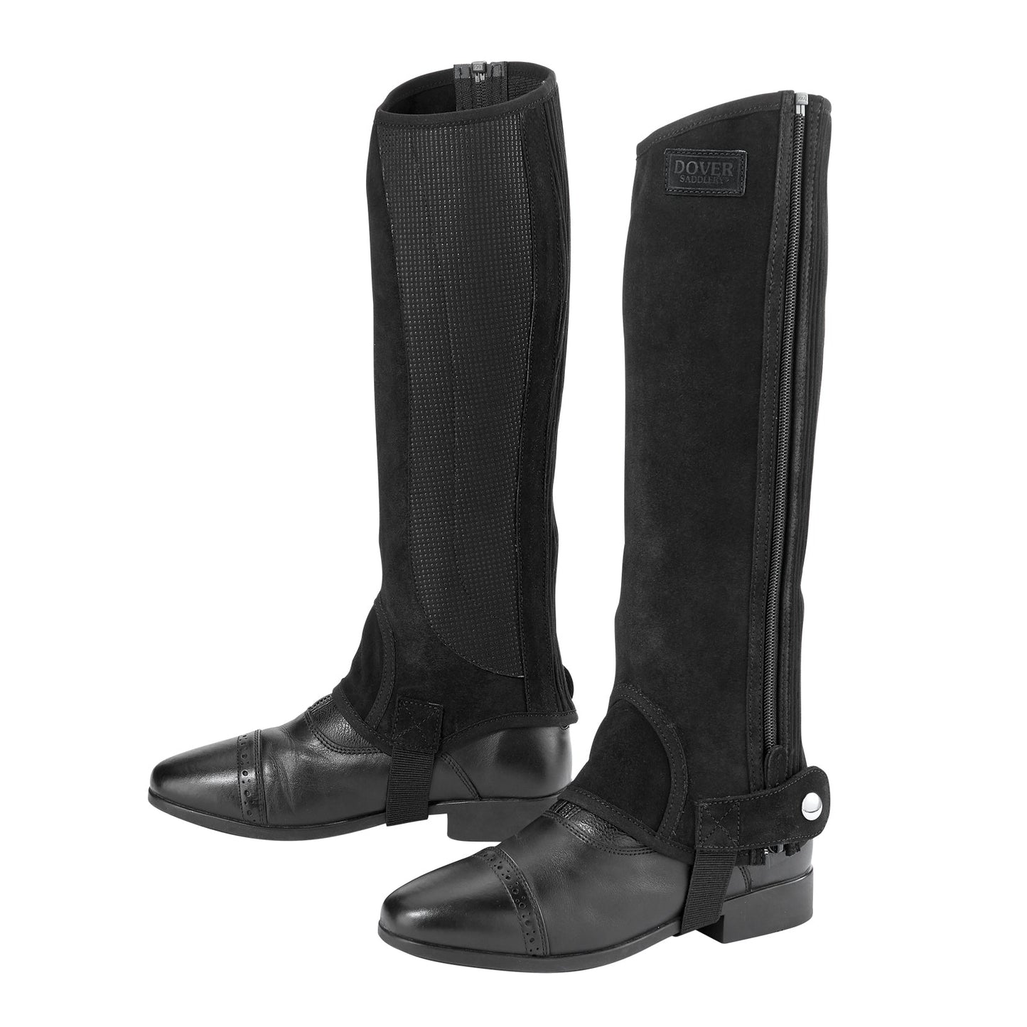 DS Suede Half Chaps with Silicone Grip Patch