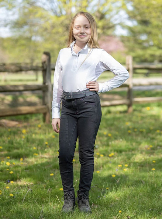 FITS Girls’ Denim Tread Knee-Patch Breech