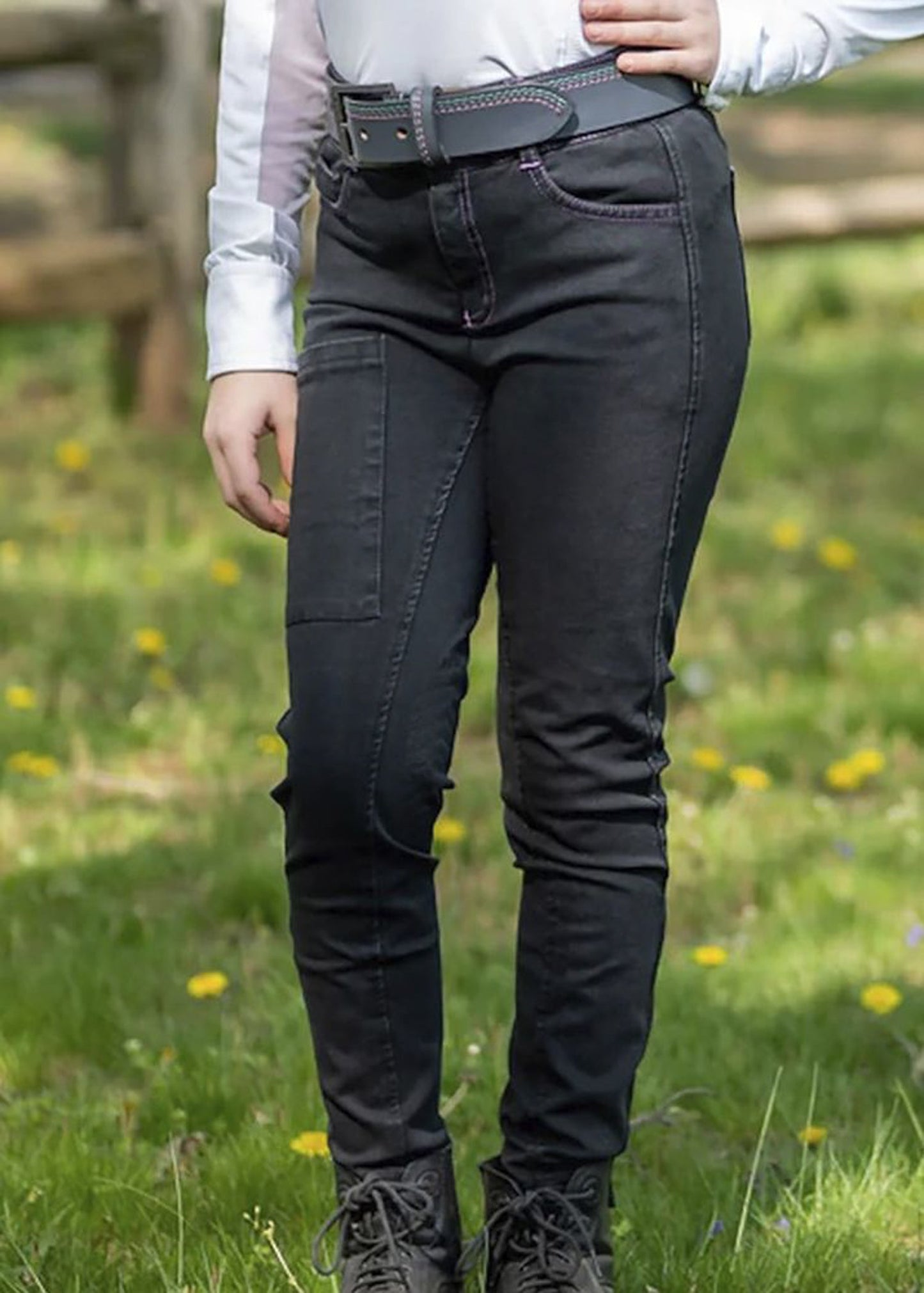 FITS Girls’ Denim Tread Knee-Patch Breech