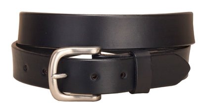 Tory Leather 1 1/4" Plain Strap Belt with Square Nickel Buckle