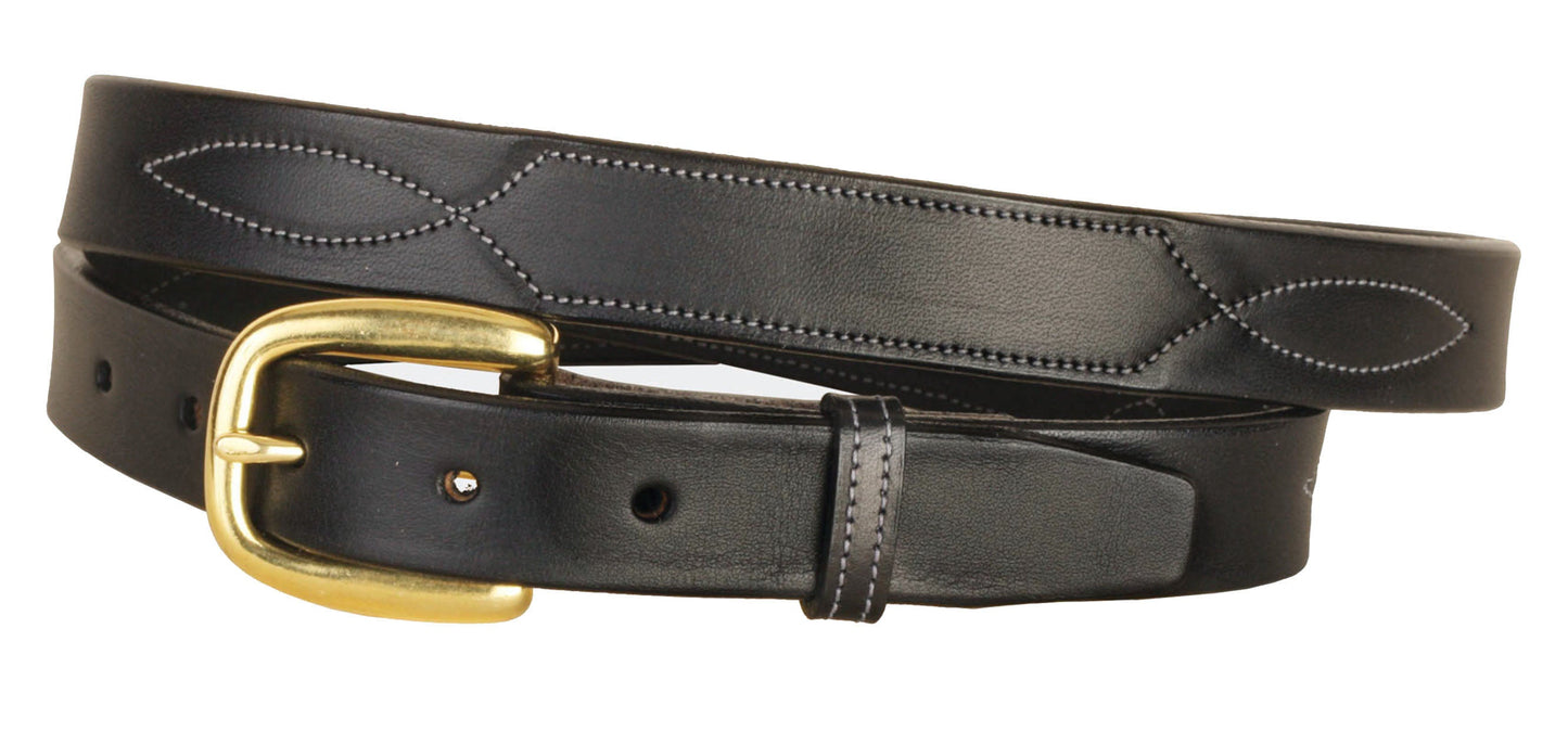 Tory Leather Stitched Pattern Belt