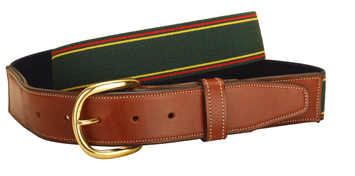 Tory Leather Striped Elastic and Leather Belt