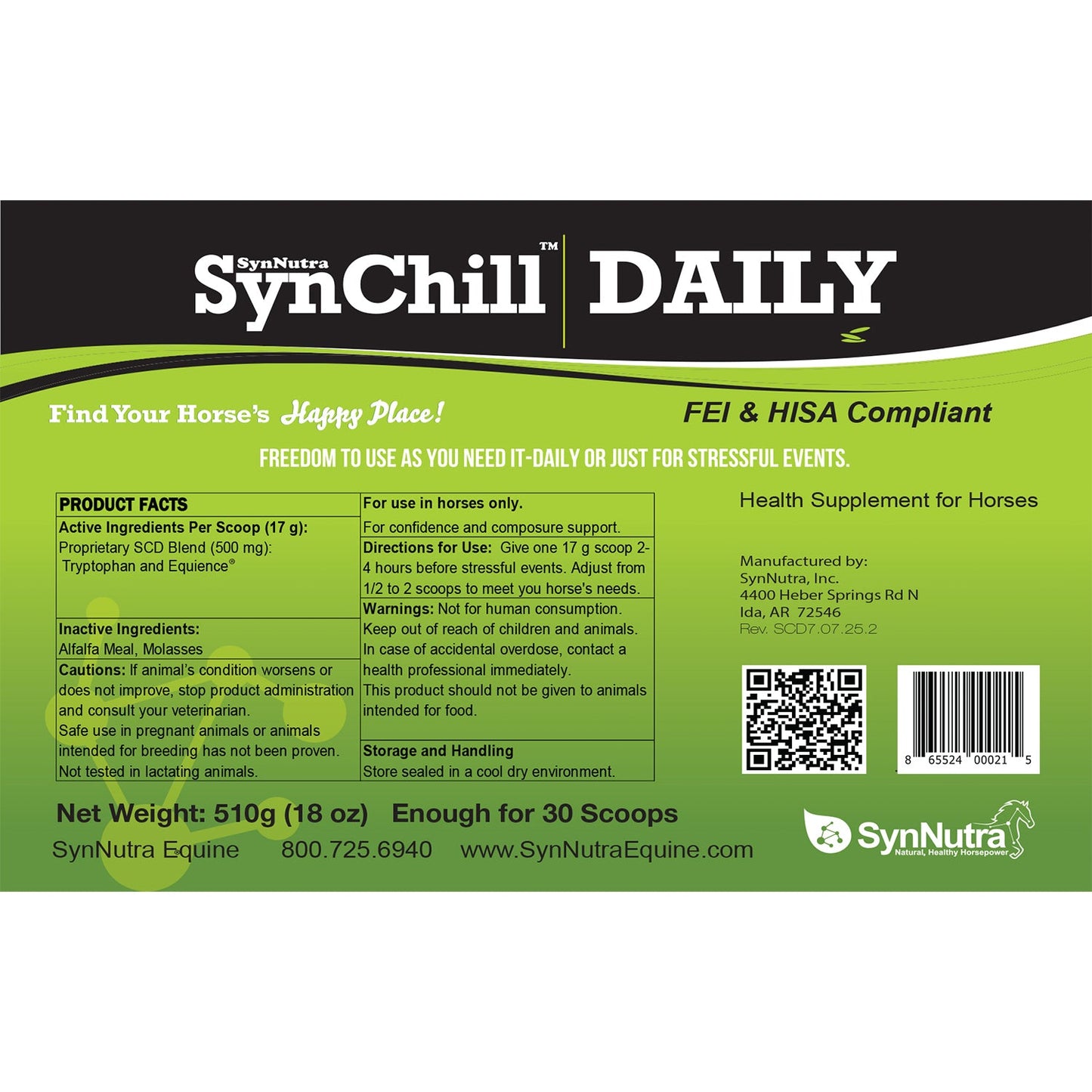 SynNutra Equine SynChill Daily Pellets